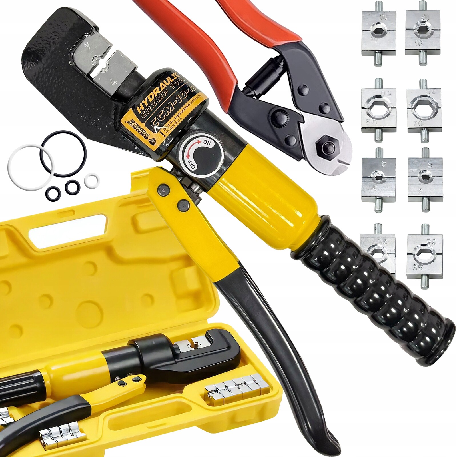 Hydraulický Krimpovač Pro Kabelové Dutinky, Matrice 4-70 MM, Sada XL 2V1