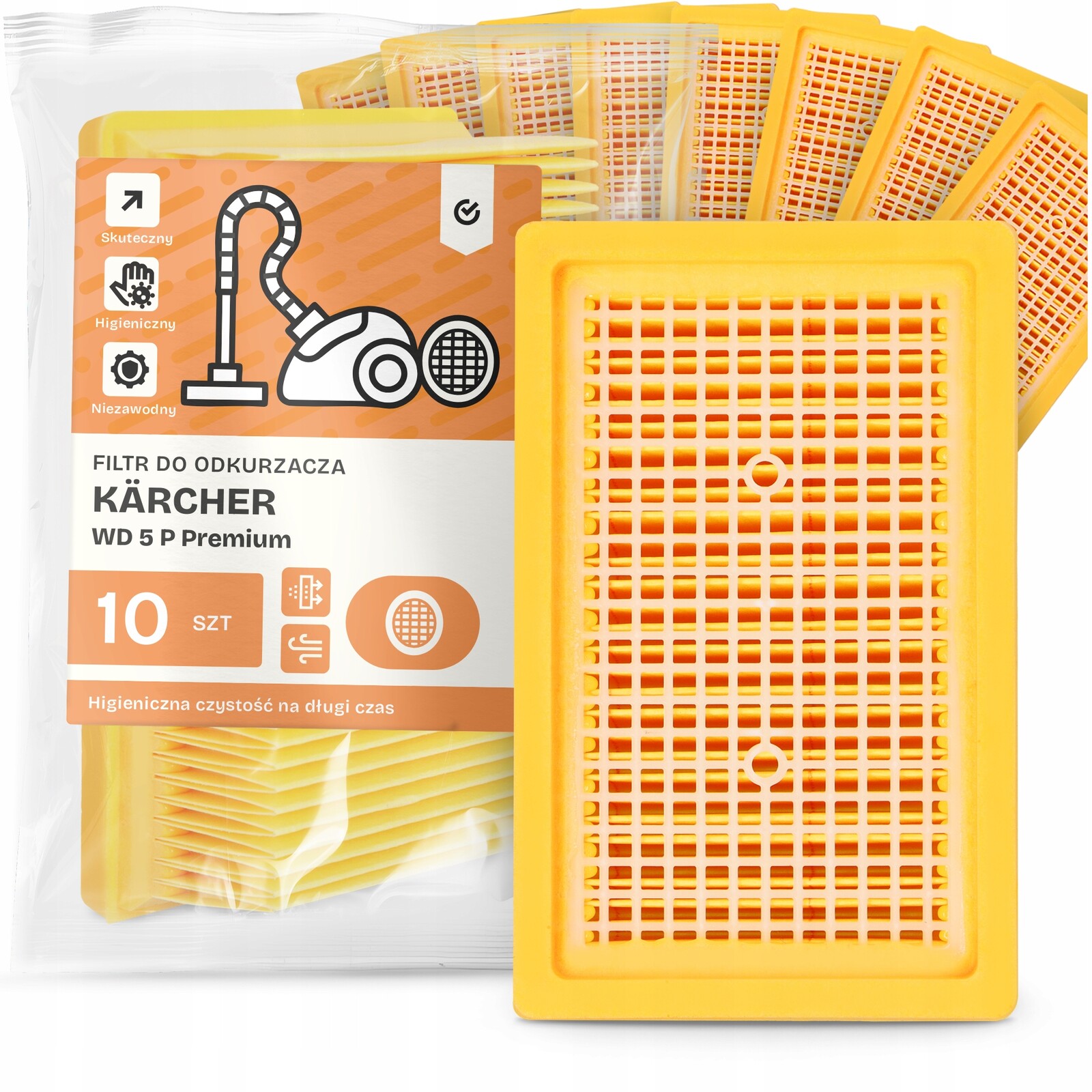 10 x Filtr Pro Vysavač Kärcher Wd 5 P Premium Vzduchový sací Silný Em-w