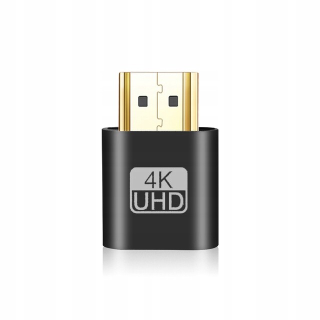 Adaptér Hdmi Dummy Plug Emulátor Monitoru Video Gpu 4K Os Linux Win Černý