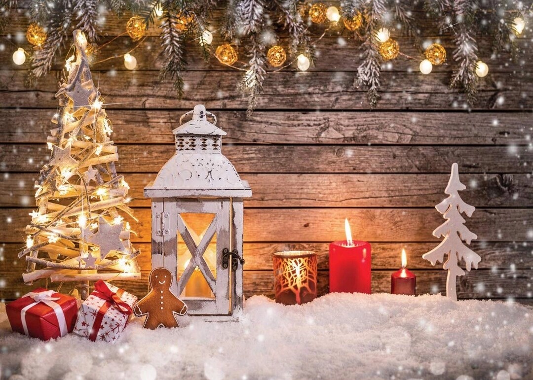 Fotografické pozadí 2,44 x 2,44 m, vánoční vinylové Aiikes