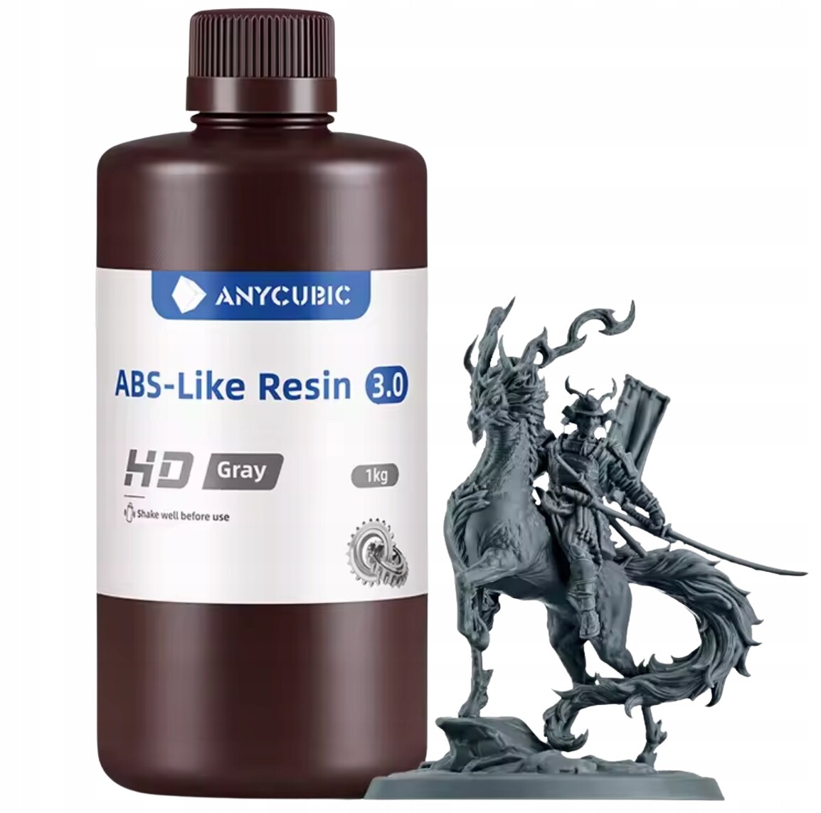 Uv pryskyřice Anycubic ABS-Like 3.0 Hd Grey Gray Šedá 1 kg 1 l pro 3D tiskárnu