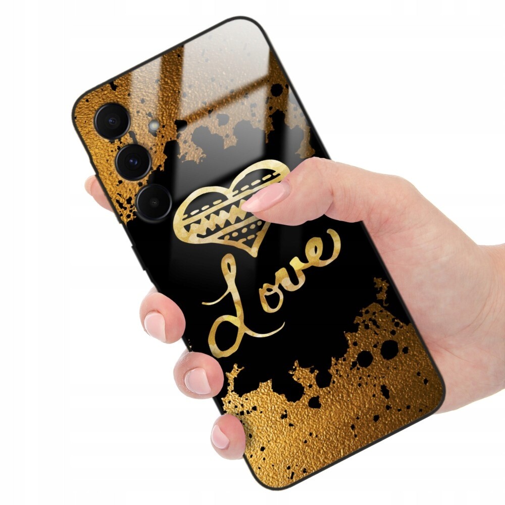 Pouzdro Pro Samsung A55 5G Glass Skleněné srdce Motivační láska Různé vzory