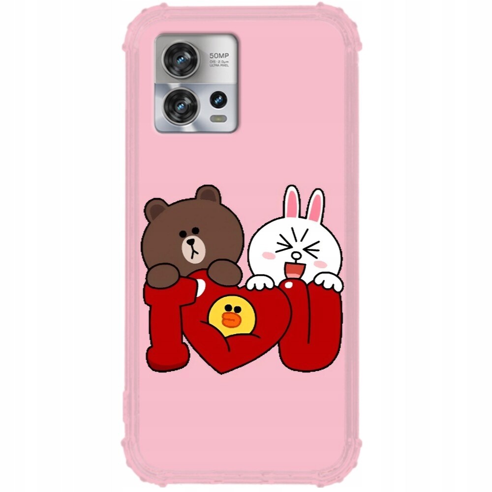 Pouzdro Pro Motorola Edge 30 Fusion Antishock Brown & Cony Love Vzory
