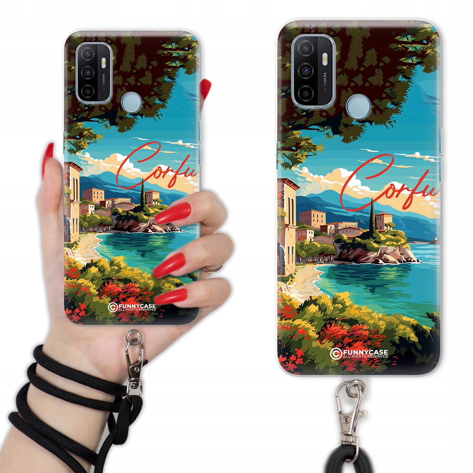 Pouzdro Pro Oppo A53S S Provázkem Summer Paradise Černé
