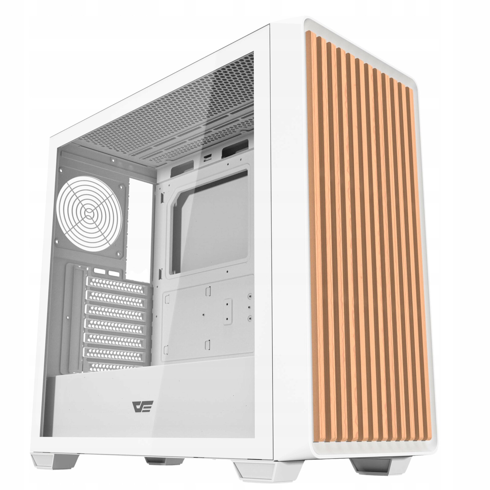 Herní počítačová Počítačová Skříň darkFlash DS900WD Midi Tower, bílá, Atx sklo