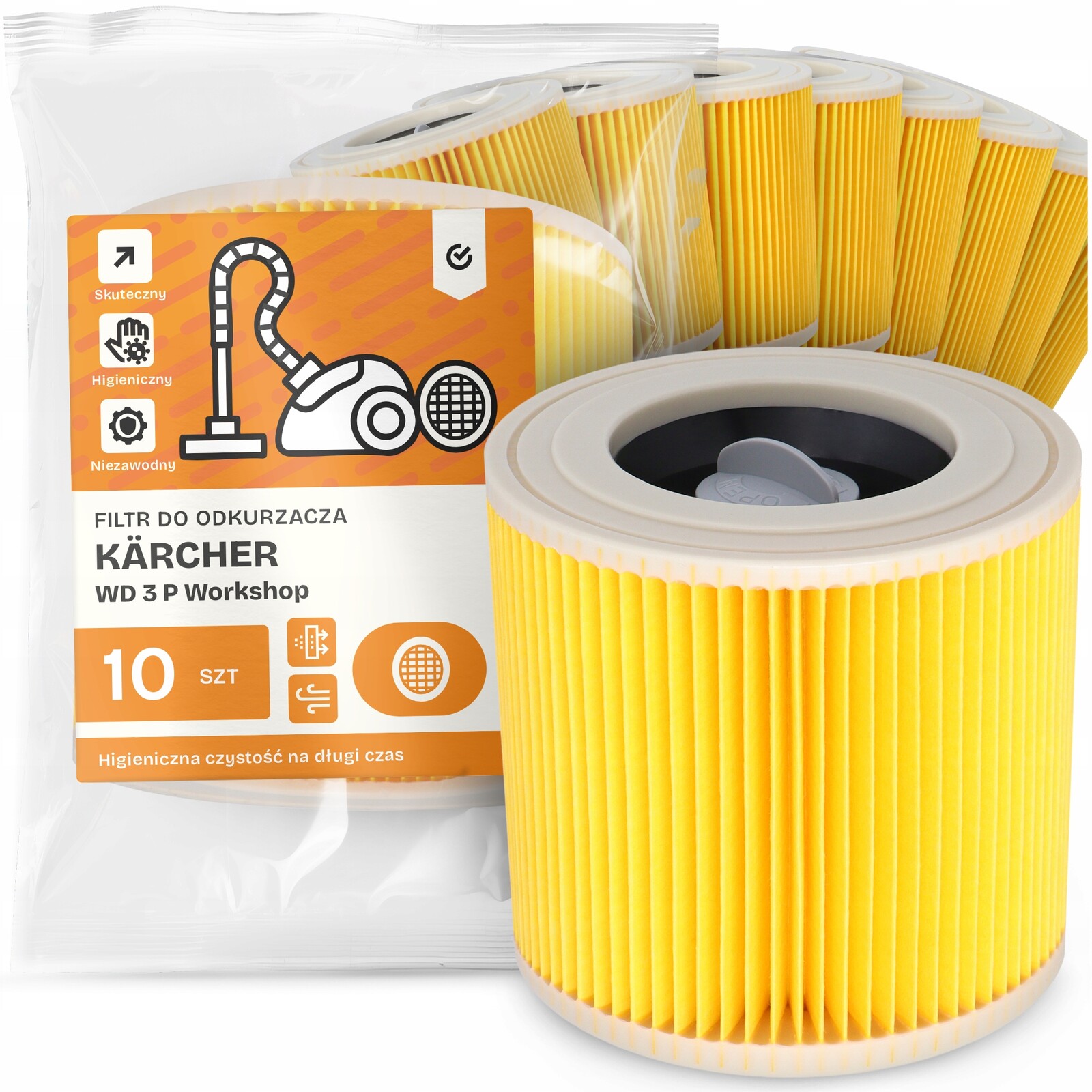 10 x Filtr Pro Vysavač Kärcher Wd 3 P Workshop Vzduchu Výkonný Em-w