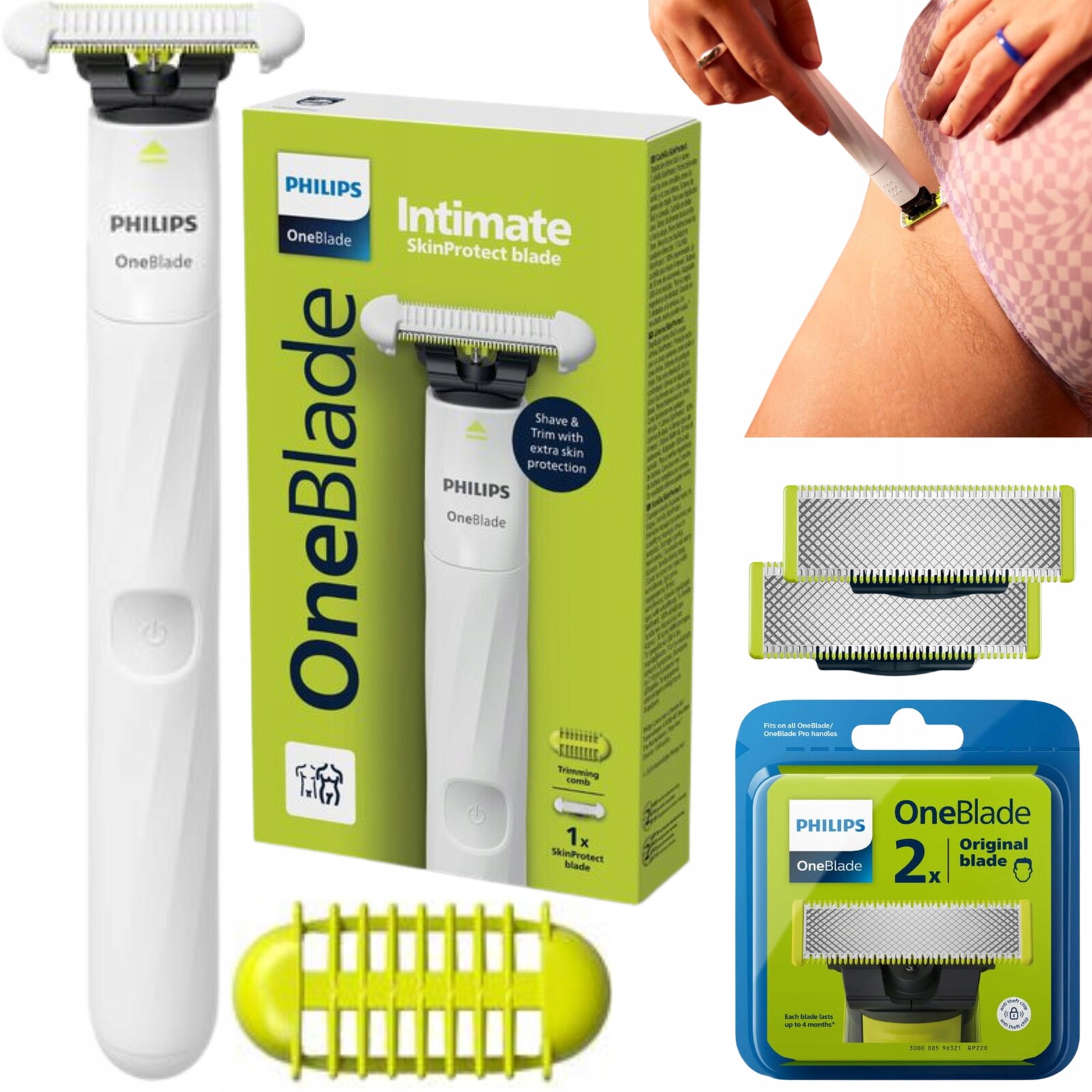 Depilátor Philips Elektrický zastřihovač vlasů Bikini Podpaží Nohy 2 čepele