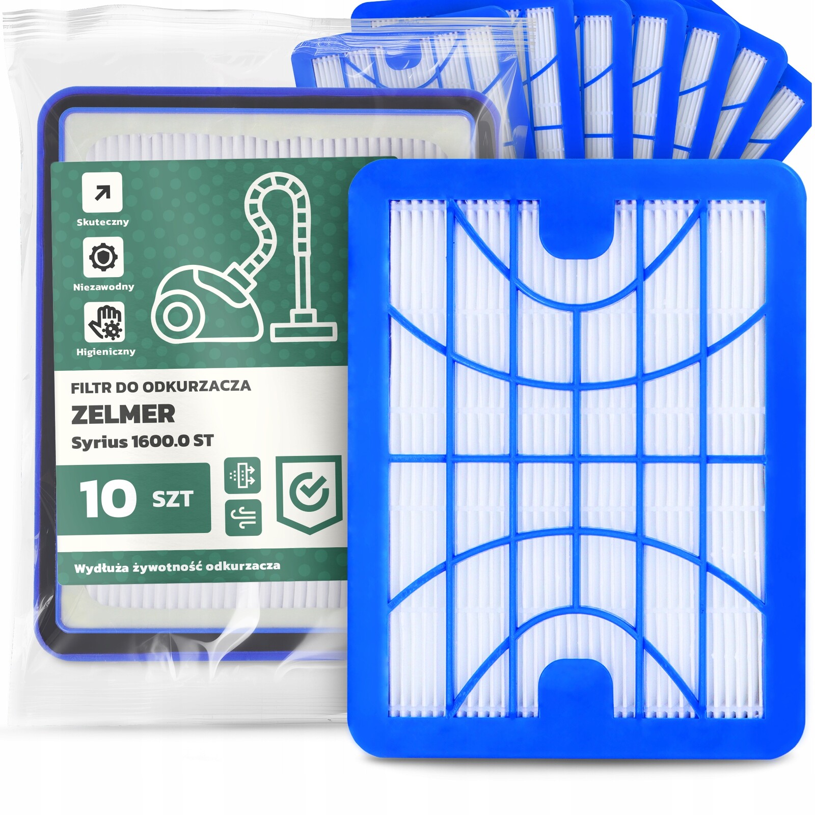 10 x Vzduchový Filtr Pro Vysavač Zelmer Syrius 1600.0 St Hepa Výkonný Em-w