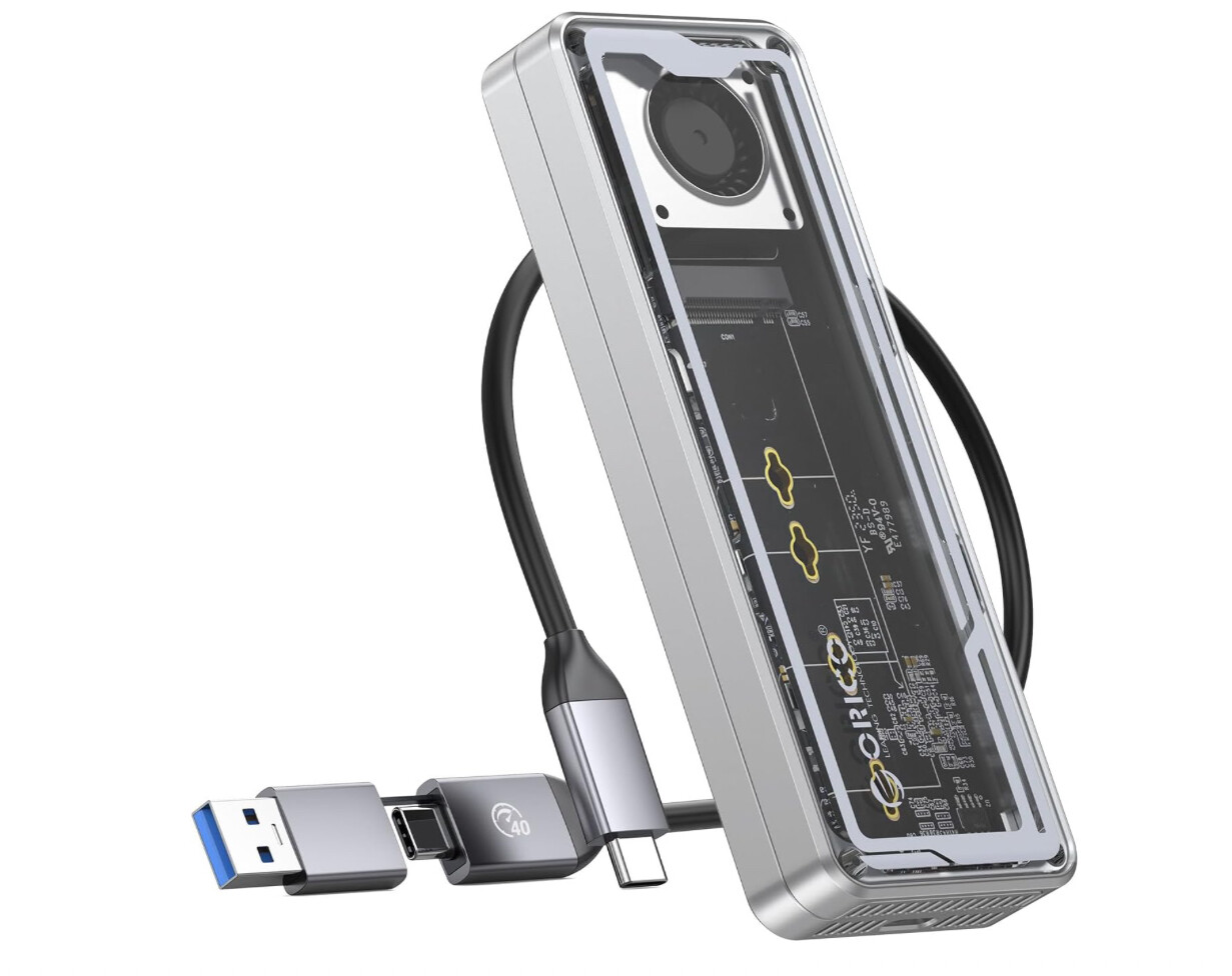 Kryt pevného disku Ssd Adapter M.2 NVMe 40 Gbps Vestavěný ventilátor