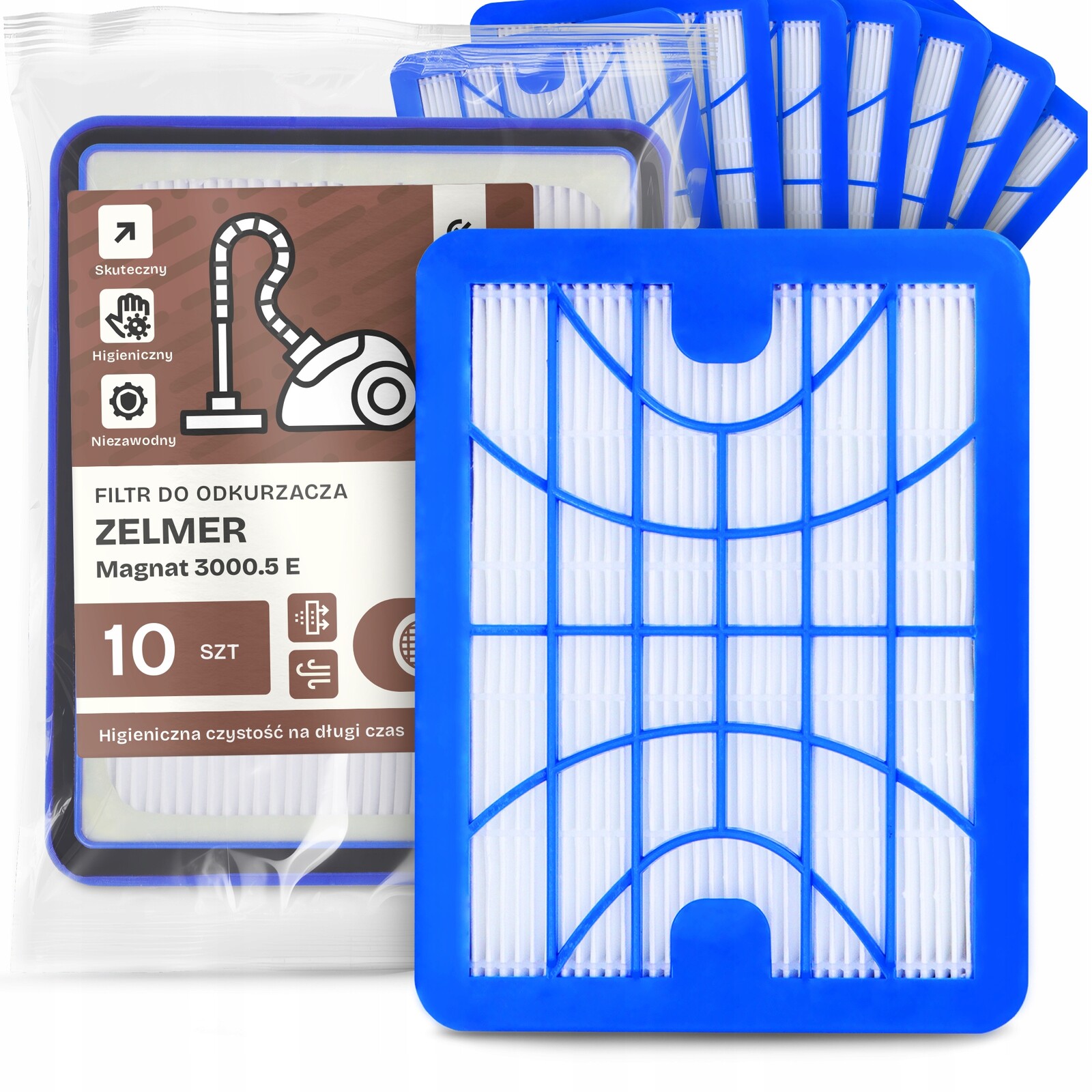 10x Vzduchový Filtr Pro Vysavač Zelmer Magnat 3000.5 E Hepa Výkonný Em-w
