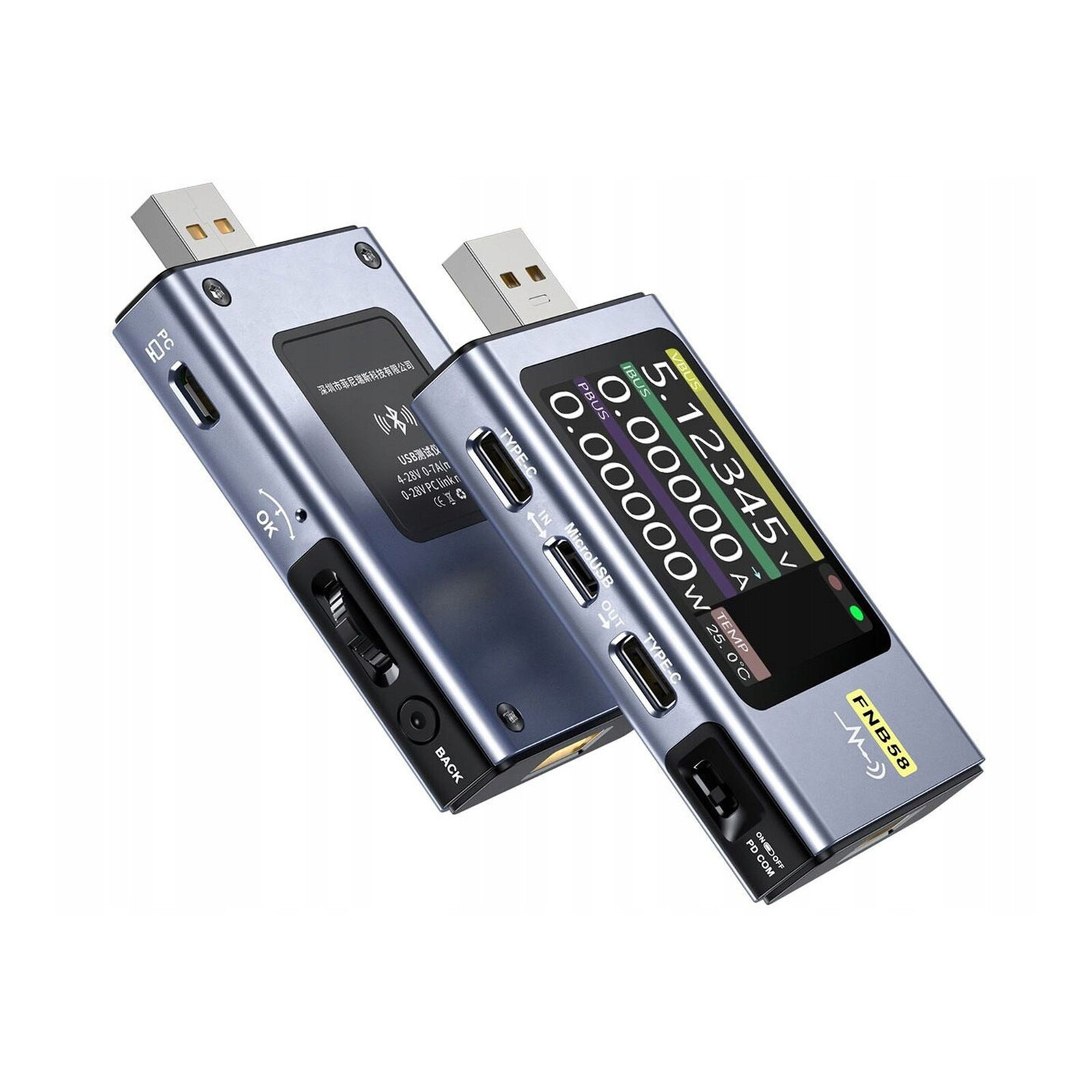 Fnirsi FNB58 Bt Bluetooth Usb tester měřič 2
