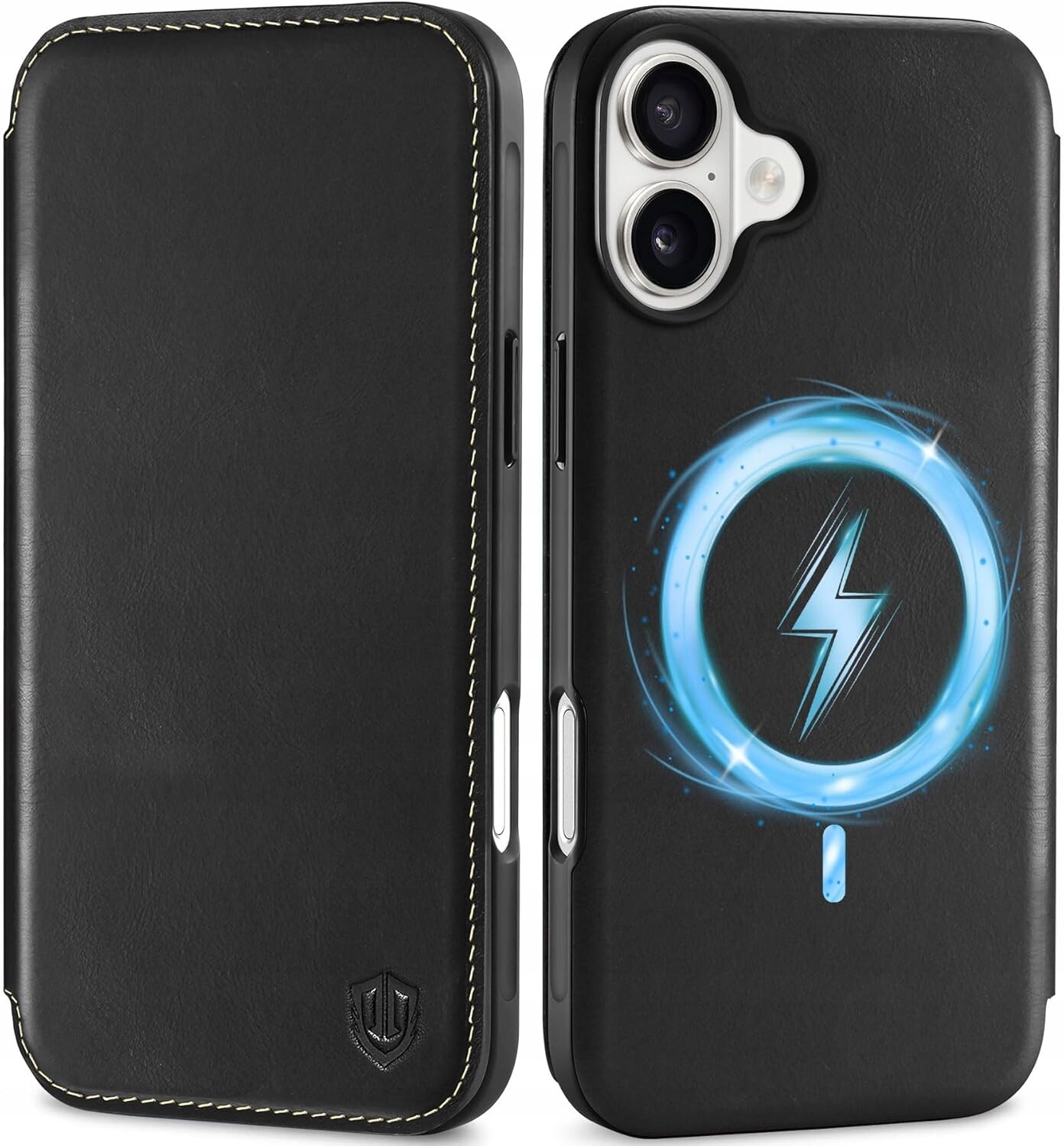 Shieldon přírodní pouzdro MagSafe pro iPhone 16 Plus peněženka černá