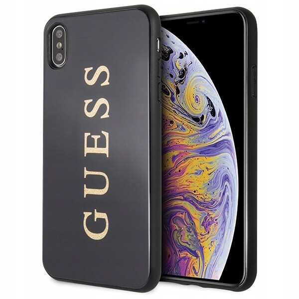 Guess GUHCI65TGGGBK iPhone Xs Max černá/černá hard pouzdro Classic Double Laye