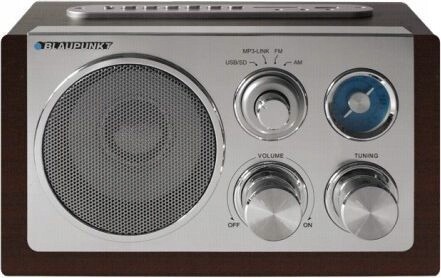 Retro analogové rádio Fm Ukw Mw Blaupunkt Rx 19-1 bronzové dřevěné pouzdro