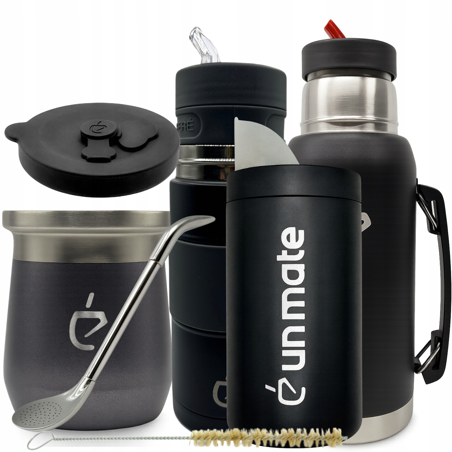 Sada yerba mate Travel 7v1: Termolid DualFlow, yerbomos, yerbera, termoska