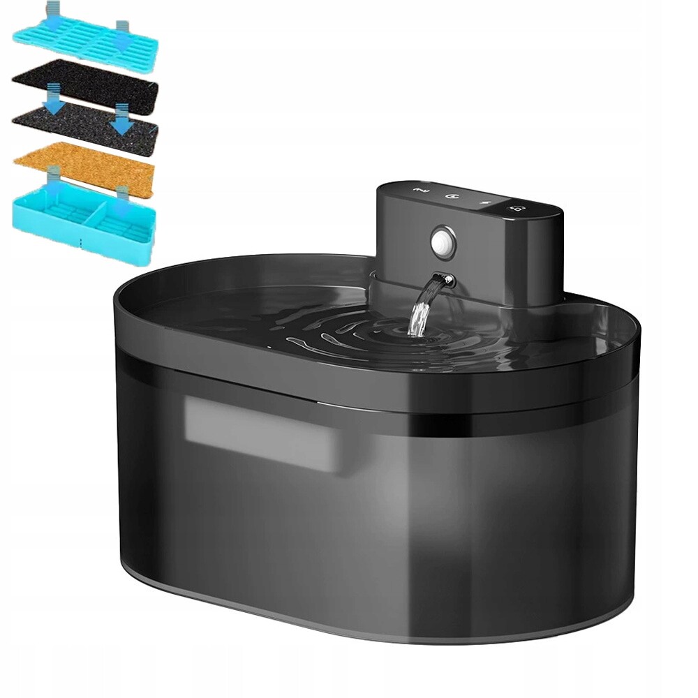 Automatická fontána pro kočky a psy s pohybovým senzorem, dobíjecí, tichá