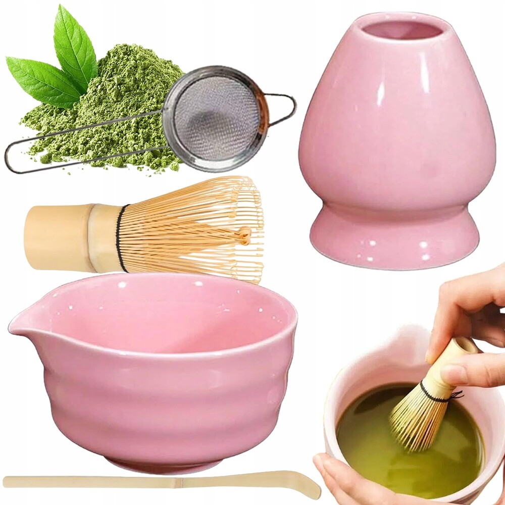 Sada Na Matchu, Sada Na Čaj Matcha S Bambusovou Metličkou, Růžová