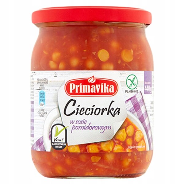 Cizrna v rajčatové omáčce bezlepková 440 g Primavika