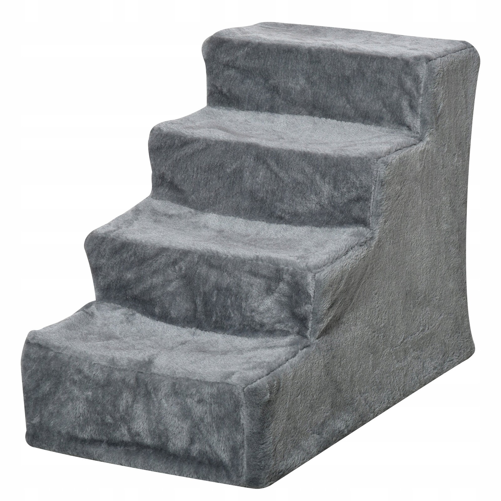 Schody Pro Psa Kočku Rampa Plošina Plošina, 4 Schody, Šedá Plyšová 44CM