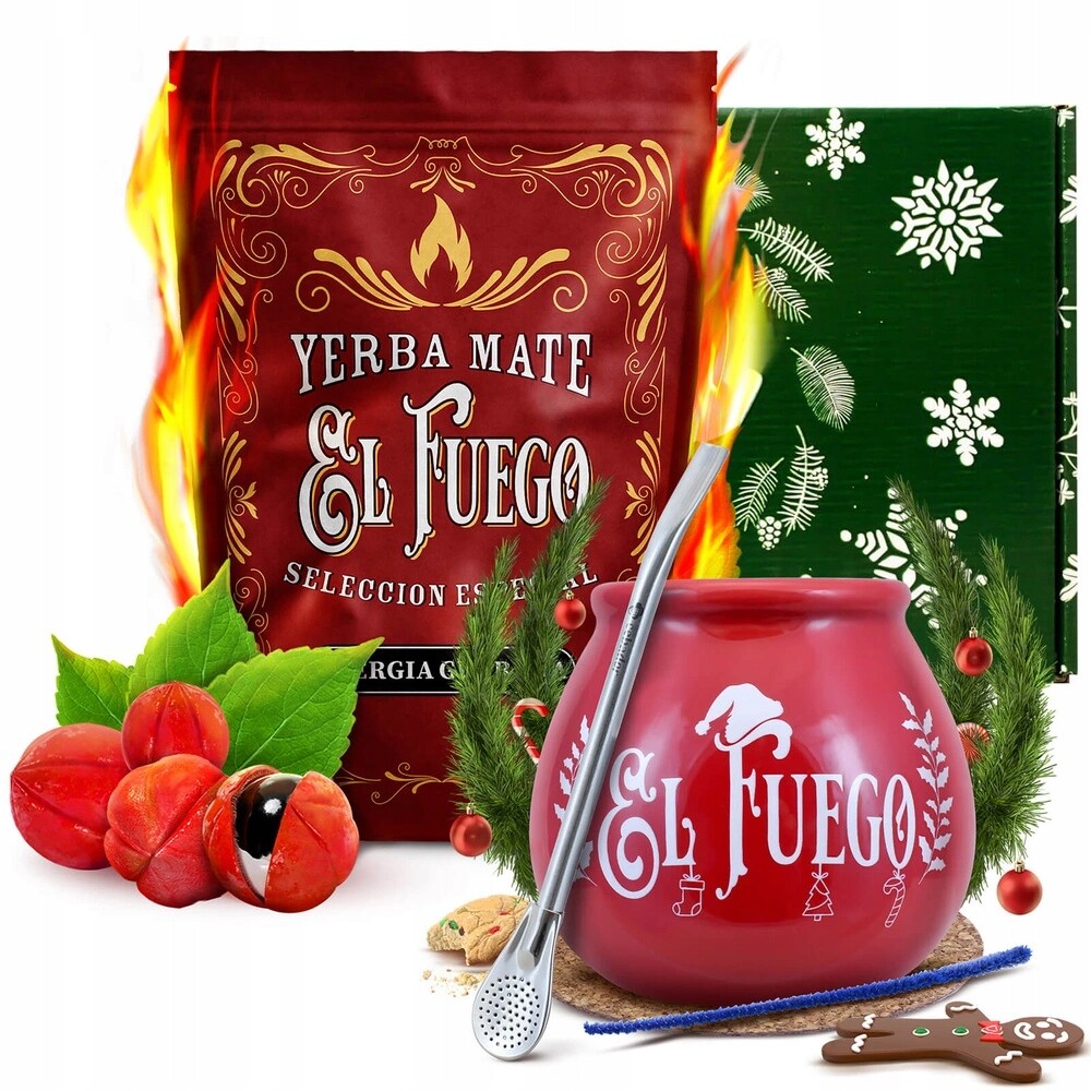 Dárková sada Yerba Maté El Fuego Energy 500g k Vánocům