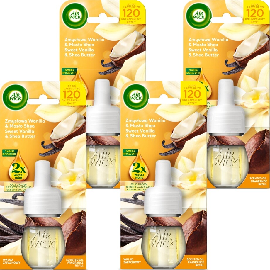 Air Wick Náhradní náplň Vůně Smyslná Vanilka & Bambucké máslo 19 ml x4