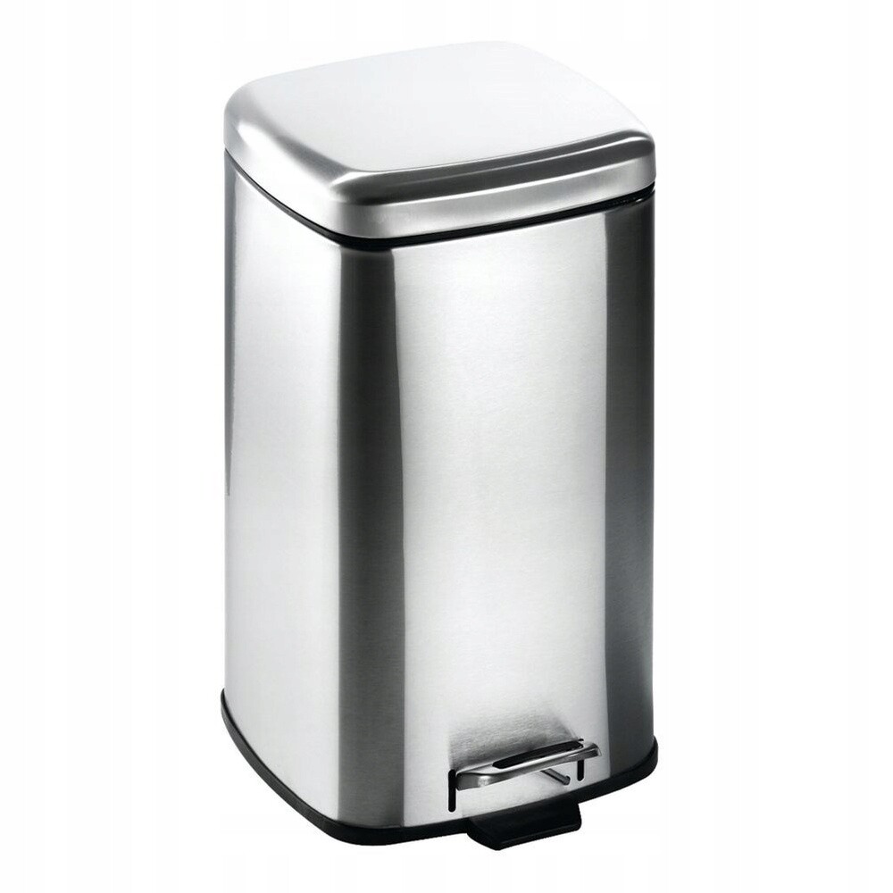 Ocelový Koš S Pedálem 12L Odpadkový Koš S Kulatý Kyblíkem