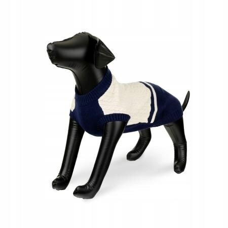 Svetr pro psa, béžovo-modrý, velikost XL, 50