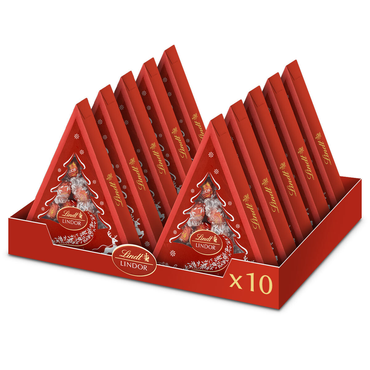Lindt Lindor Vánoční mléčné Pralinky vánoční stromeček 10x125g