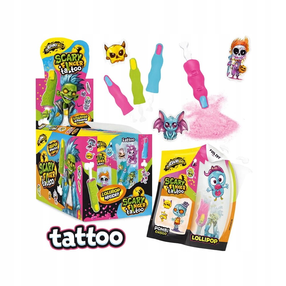 Johny Bee Scary Finger Lízátko S Práskacím Práškem V Prášku Palec Halloween (31 G) 18 Ks