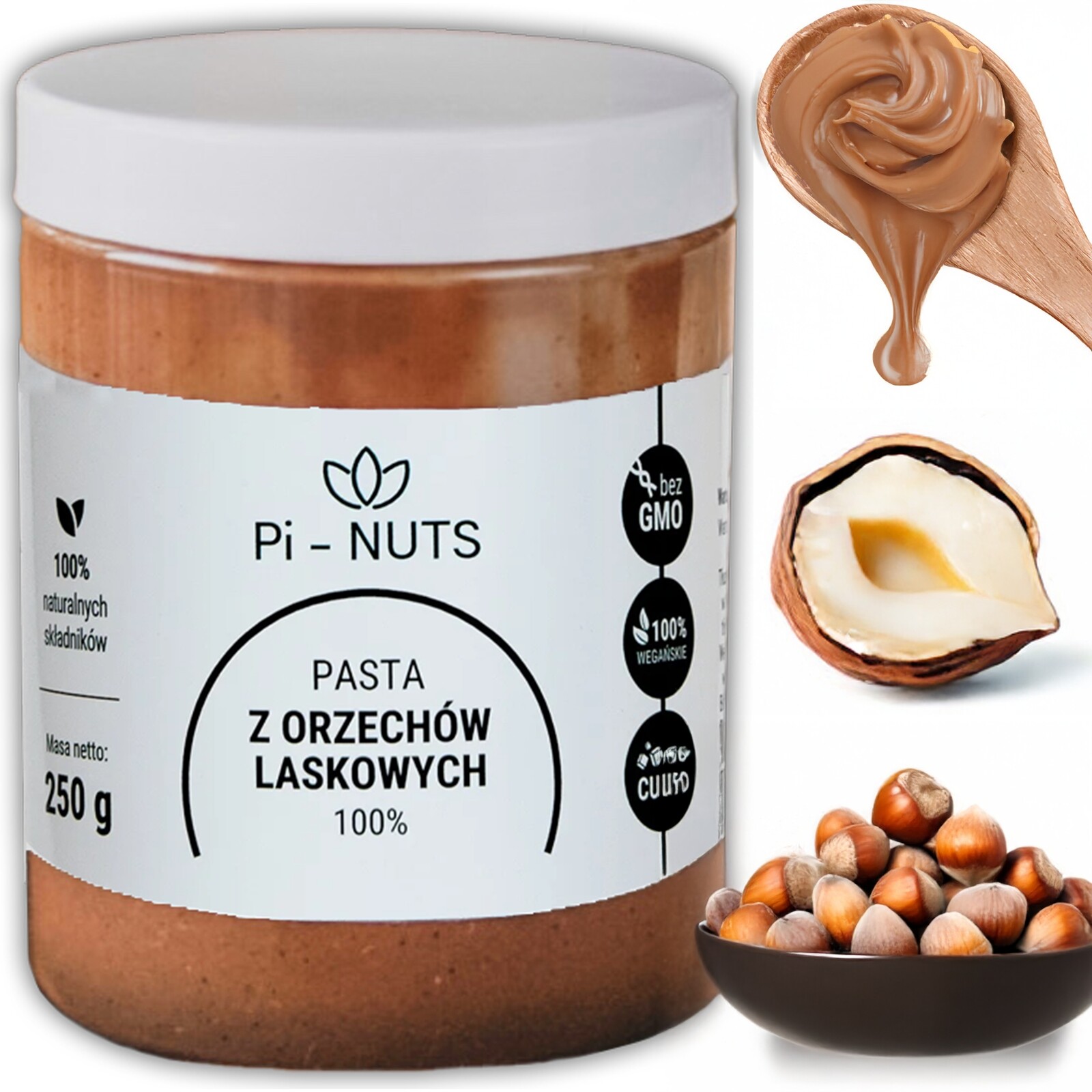 Dobré Ořechové Máslo Pasta z lískových oříšků ořechová 100% 250 g