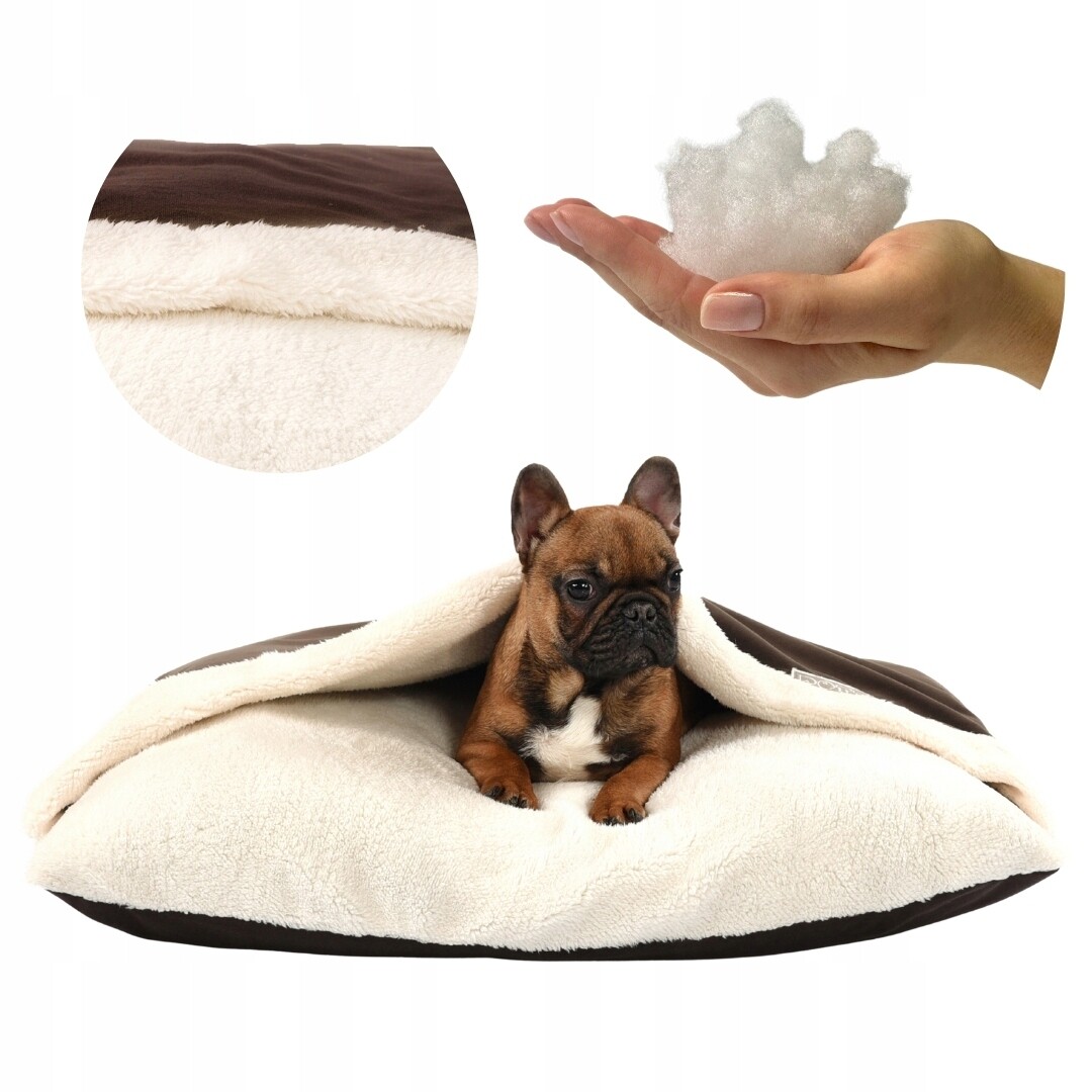 Pelíšek Norka poduška pro psa s vrstvou deky a kapucí pro jezevčíka