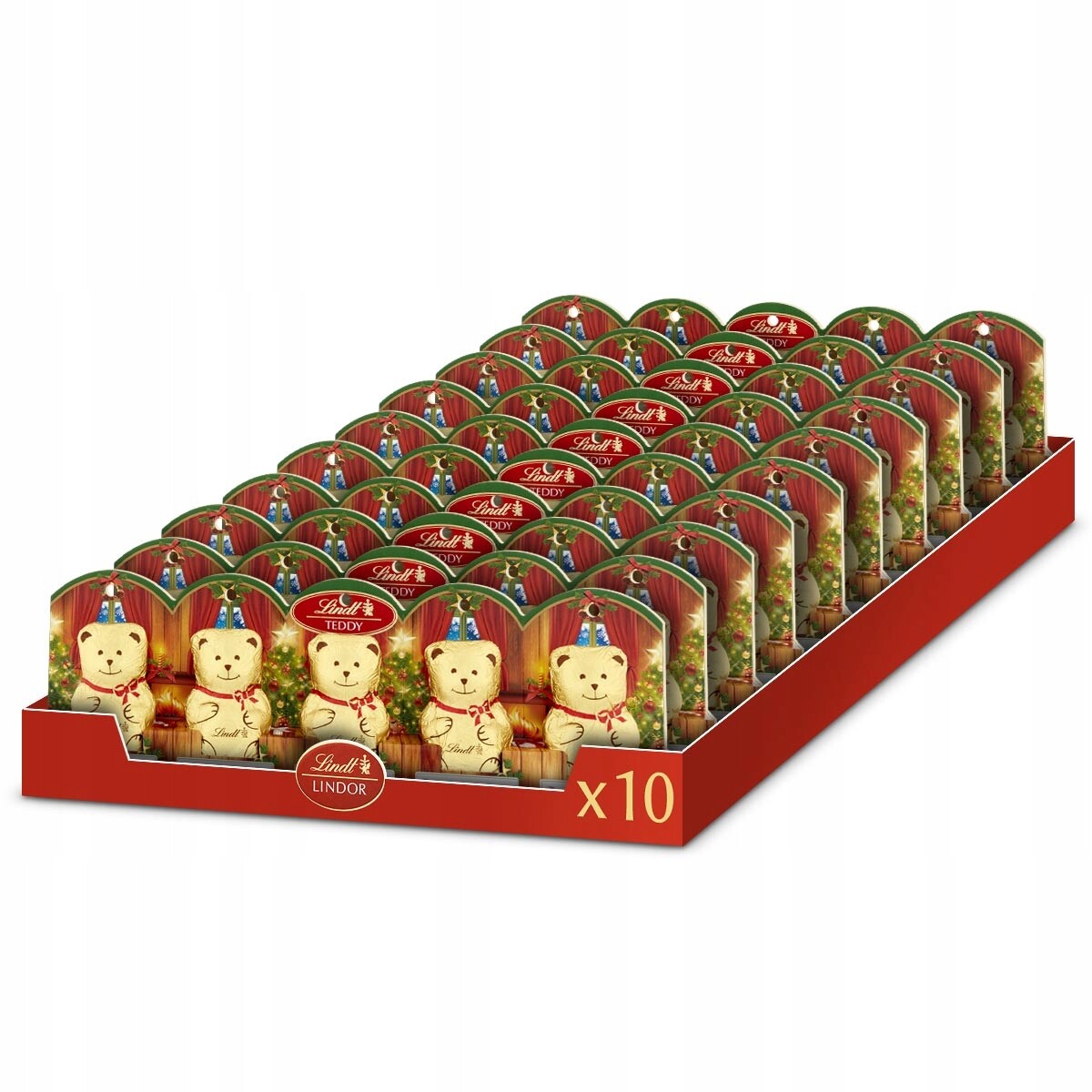Lindt Mini Medvídci Teddy z mléčné čokolády vánoční medvídci 10x50g