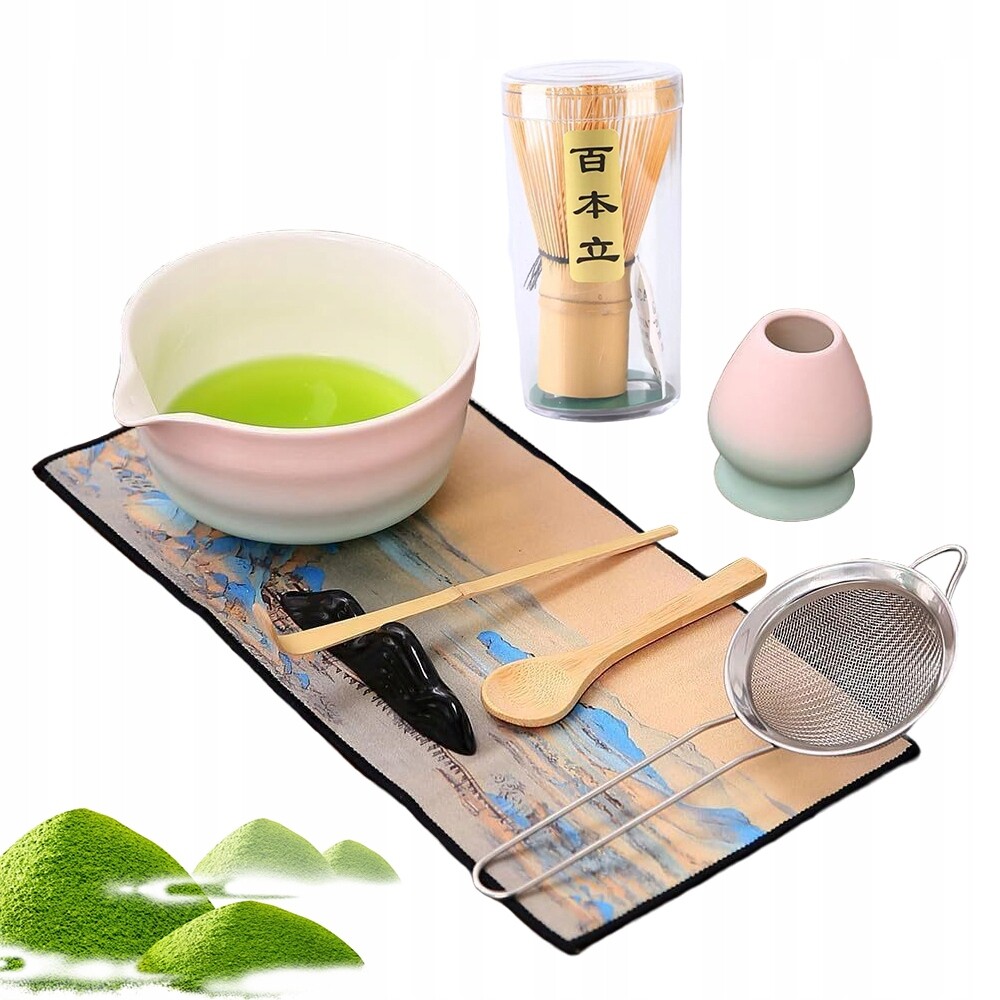 Sada Na Čaj Matcha 8V1 Keramická Šálek Metlička Čajová Lžička Matcha