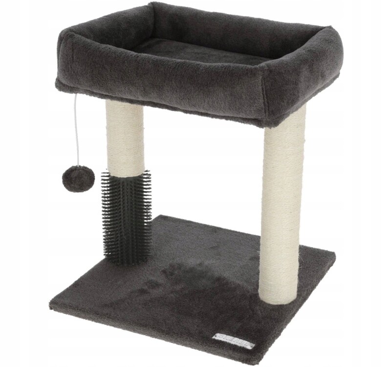 Kerbl Rosi Škrabadlo pelíšek pro kočku s kartáčem, hnědý, 40x40x48 cm