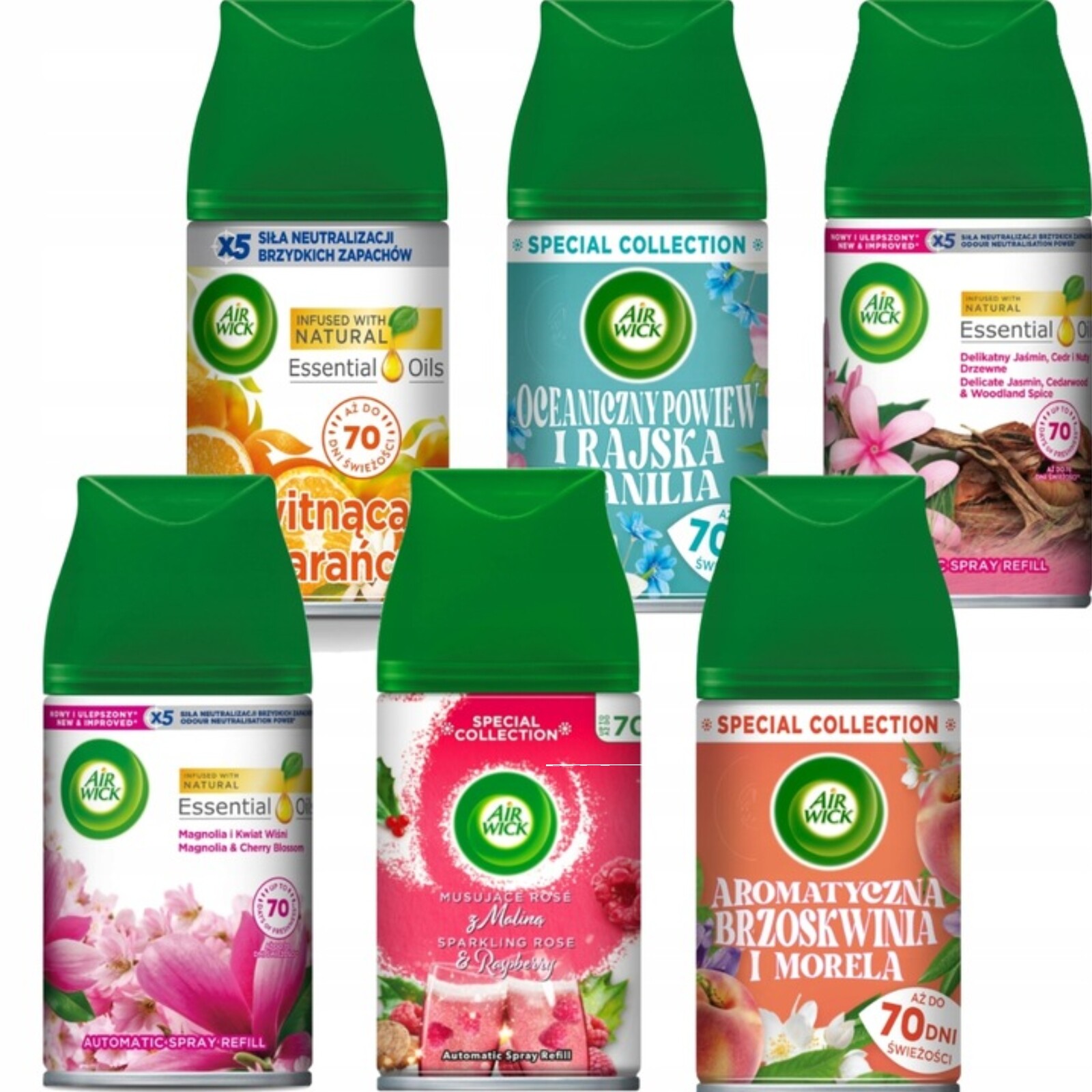 Air Wick Náplně Do Automatického Osvěžovače Vzduchu Sada MIX 6 X 250 ML