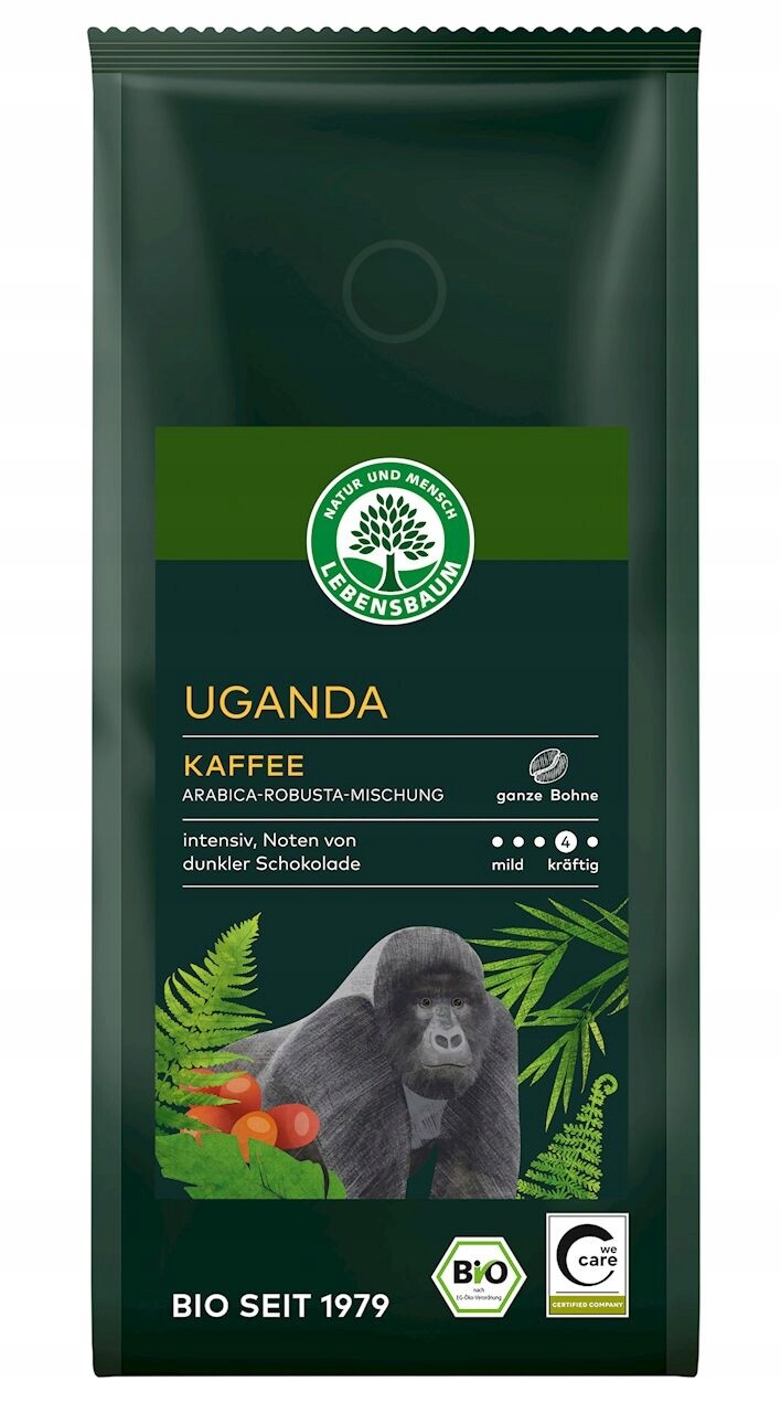 Arabica/robusta Uganda Bio Káva 250 g Lebensbaum
