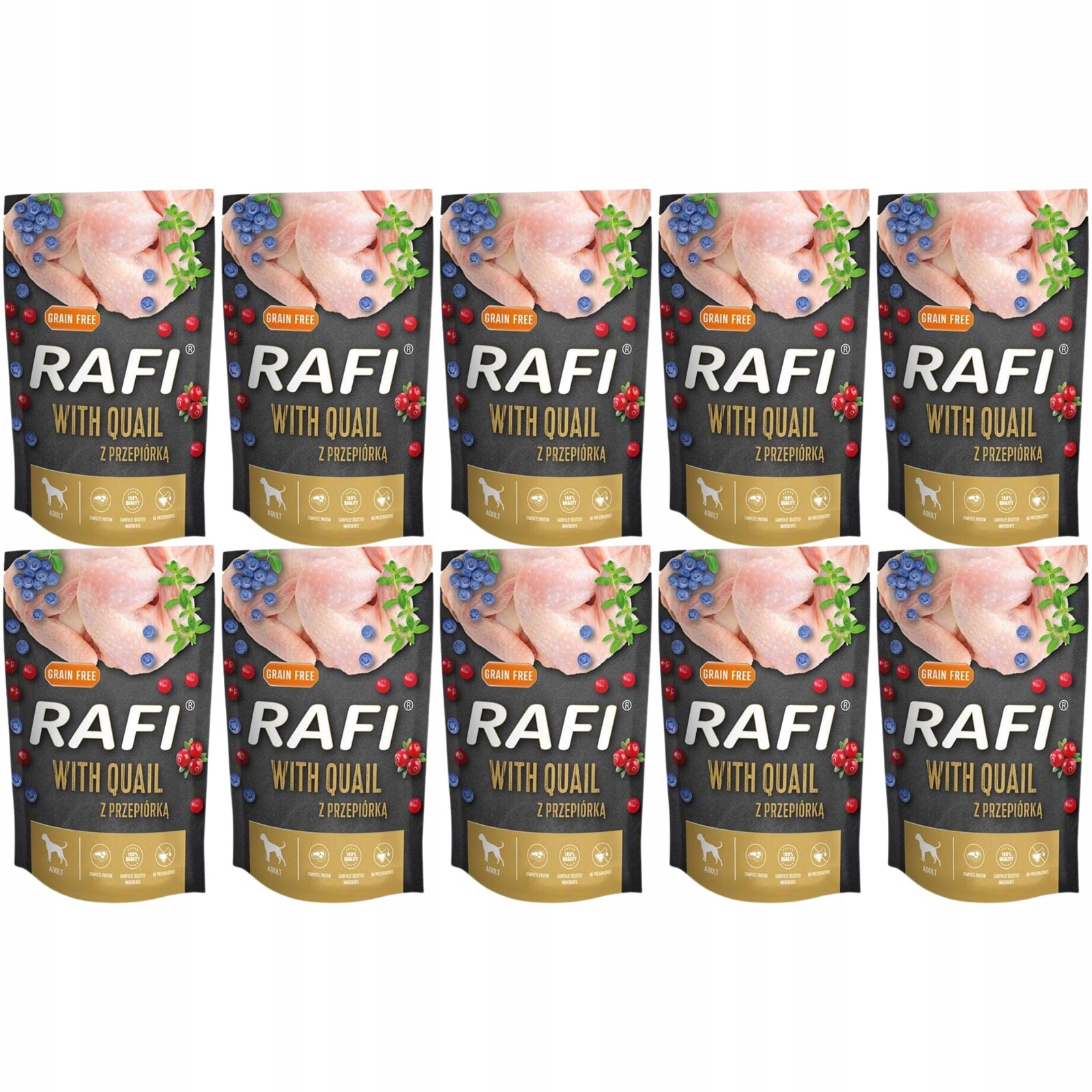 Dolina Noteci Rafi s křepelkou, borůvkou a brusinkami pro psa 10 x 500 g