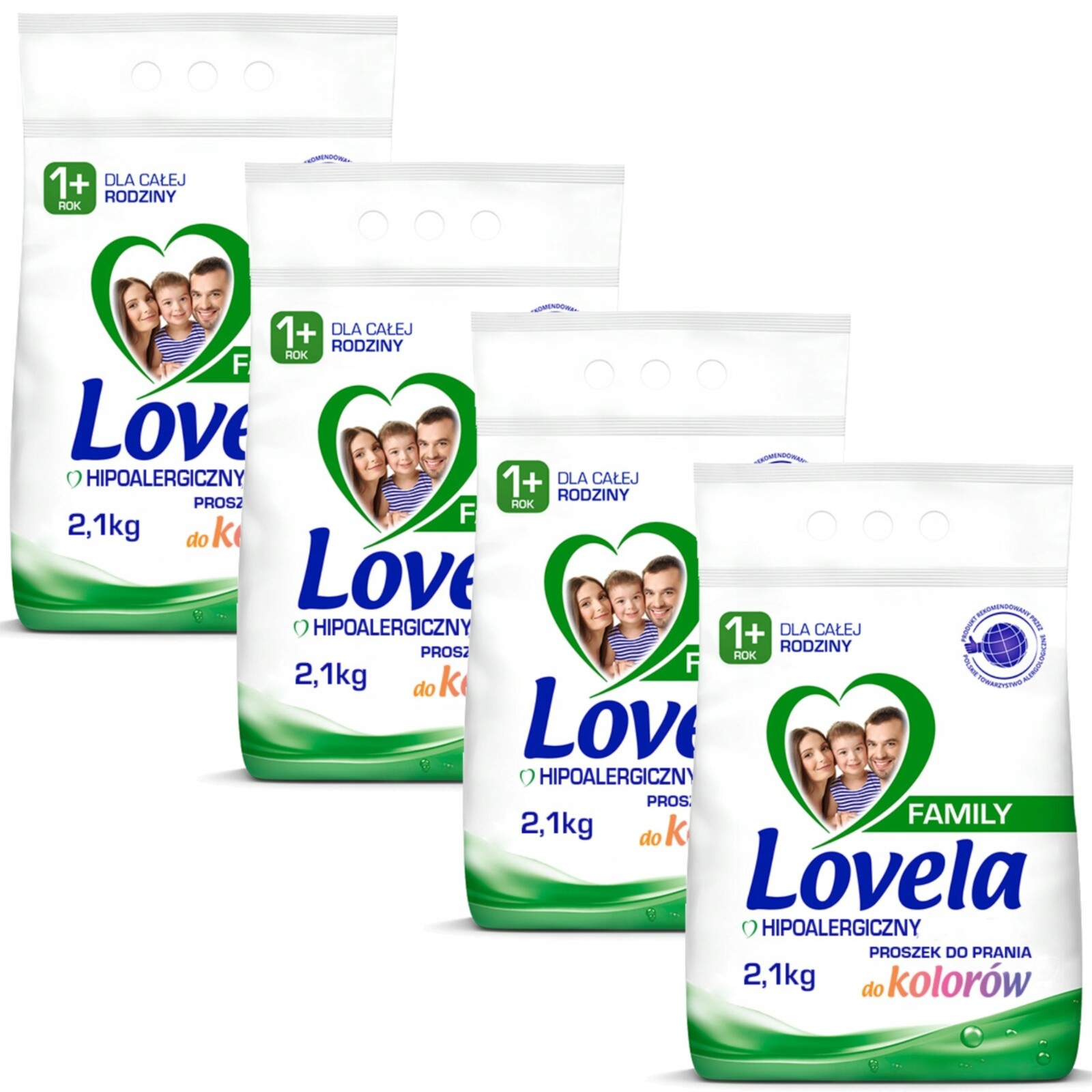 Lovela Family Hypoalergenní sada prášek na barevné prádlo Barva 4x2,1 kg