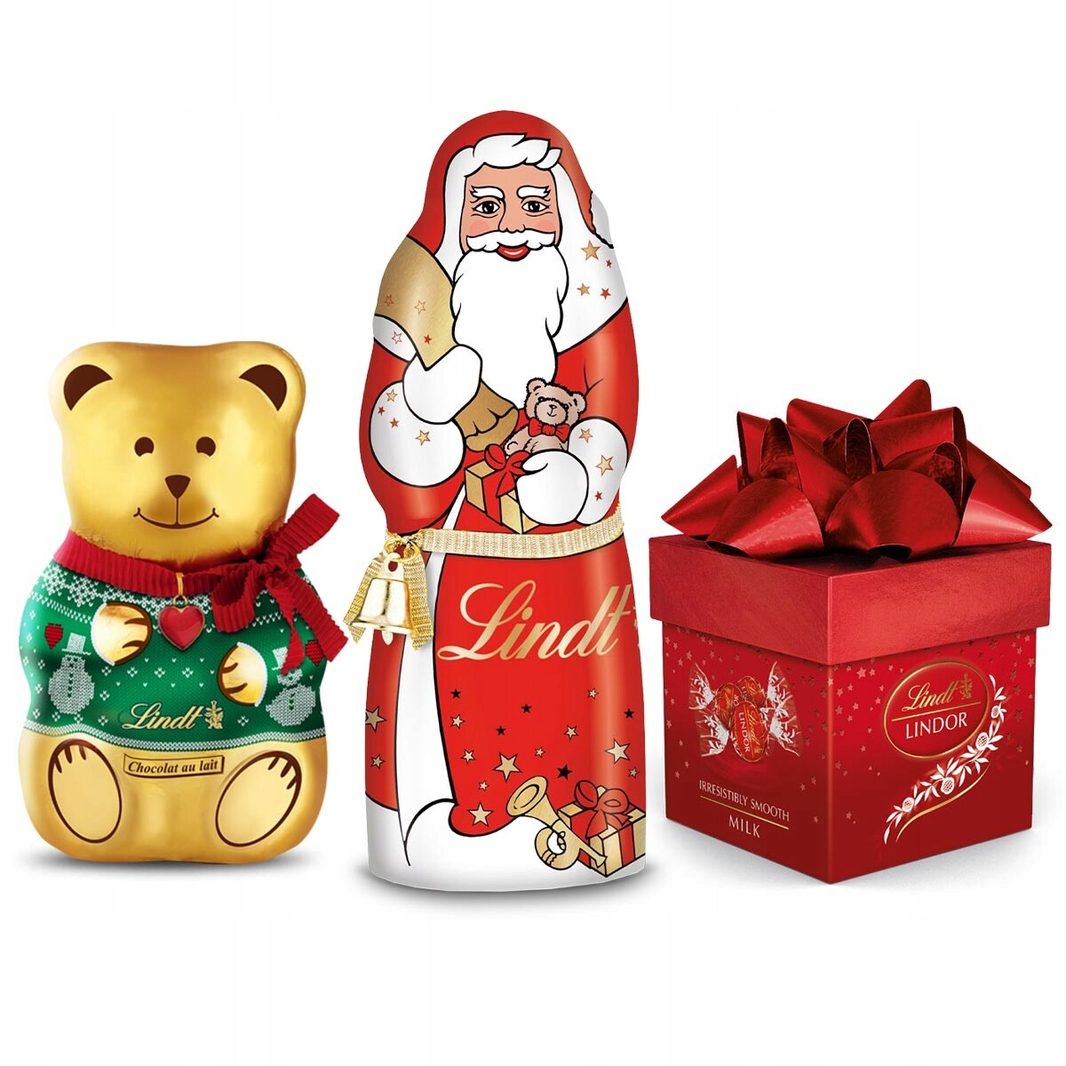 Vánoční sada Pralinky Lindor Medvídek Teddy Mikuláš z mléčné čokolády