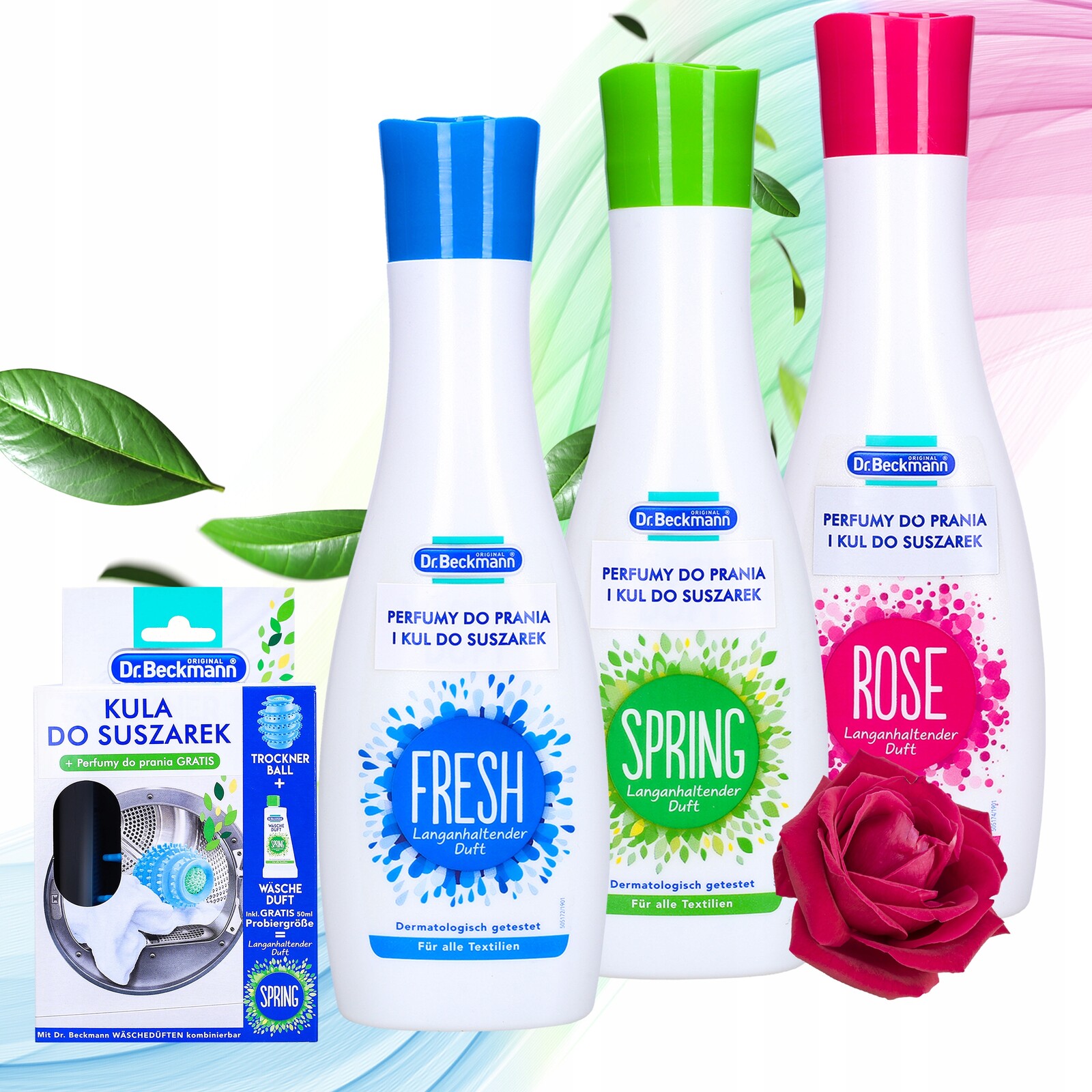 Sada Dr. Beckmann parfém do prádla a Kulička do sušiček Mix Vůně 3ks