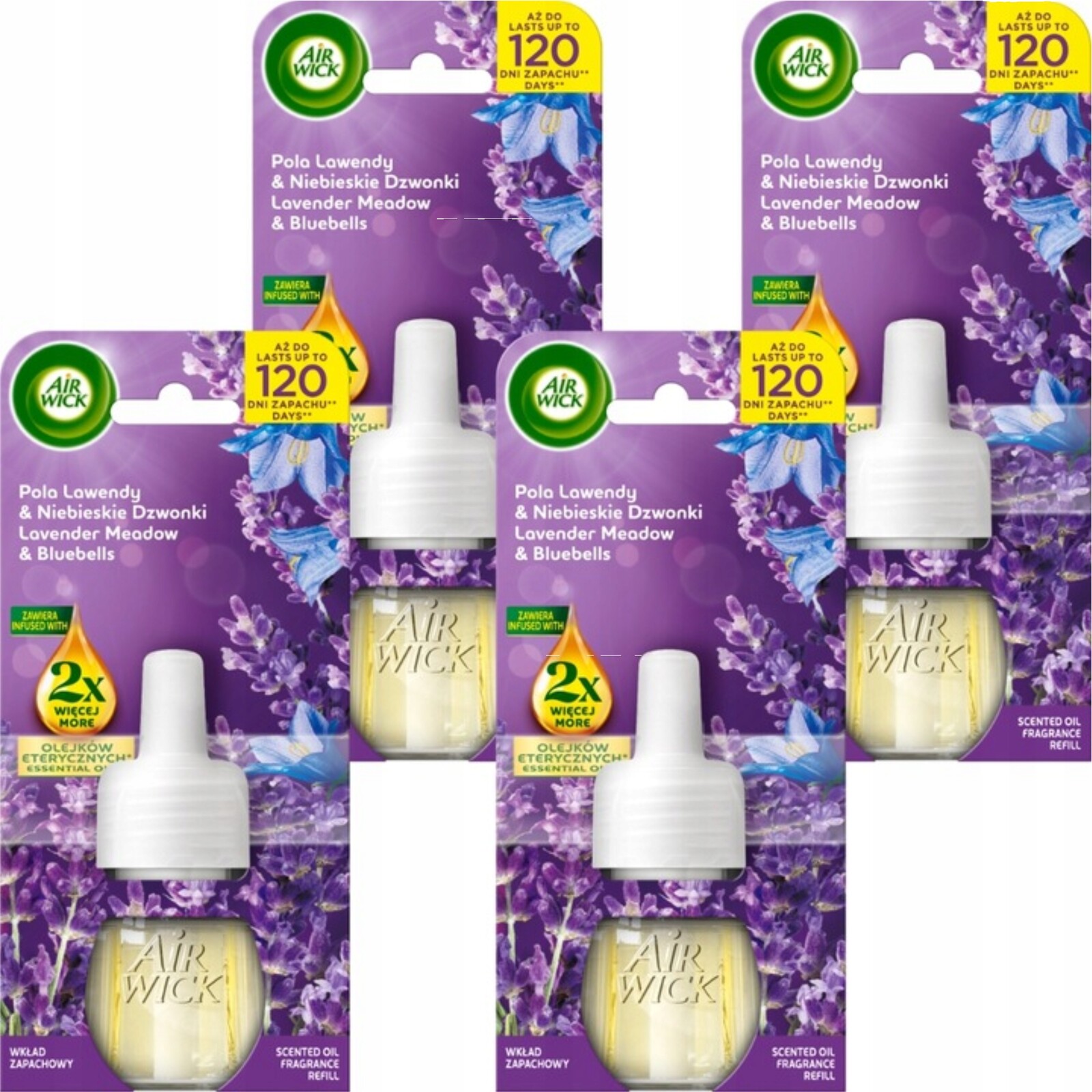 Air Wick Náhradní náplň Vůně Pole Levandule & Modré zvonky 19 ml x4