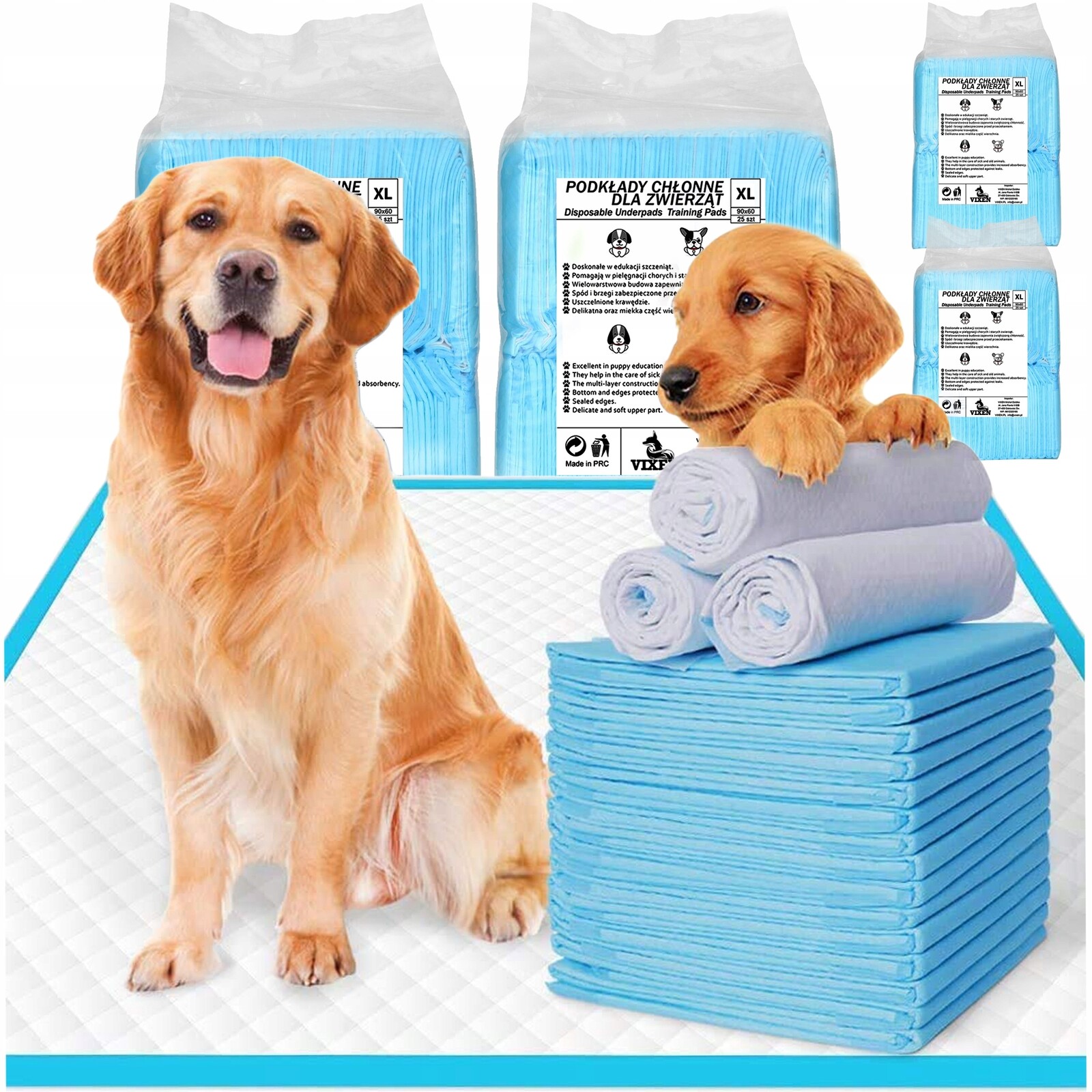 Hygienické Podložky Pro Psa Pro Výuku , Velké 60x90 XXL 100 ks