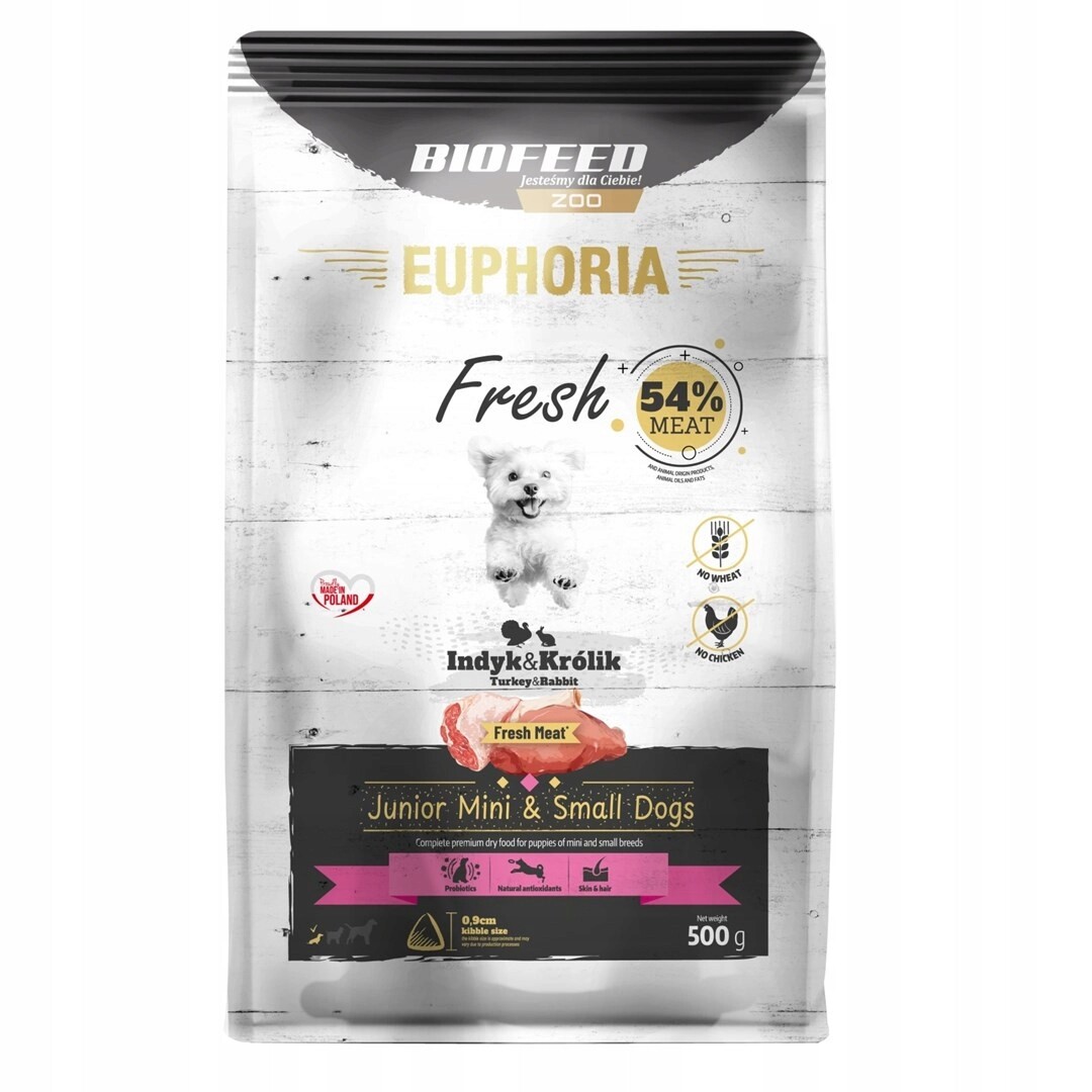Biofeed Euphoria fresh meat junior krůta/králík xs/s 0,5 kg