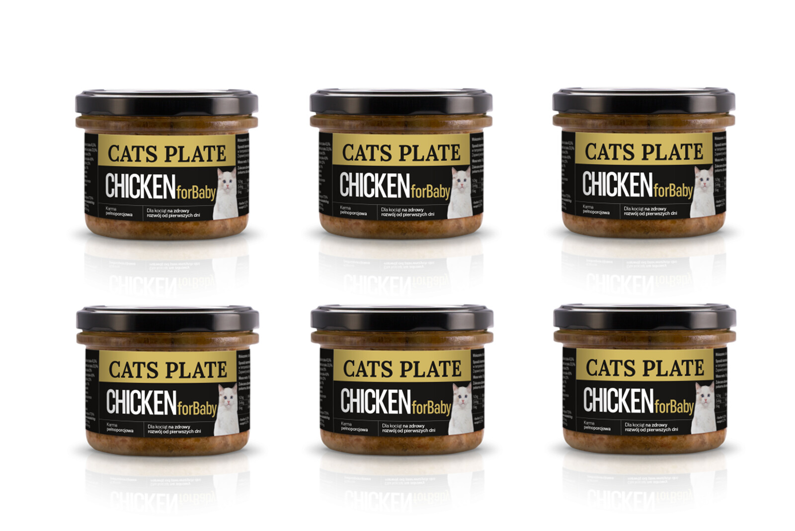 Cats Plate Baby Chicken – kuře pro koťata 6x180 g