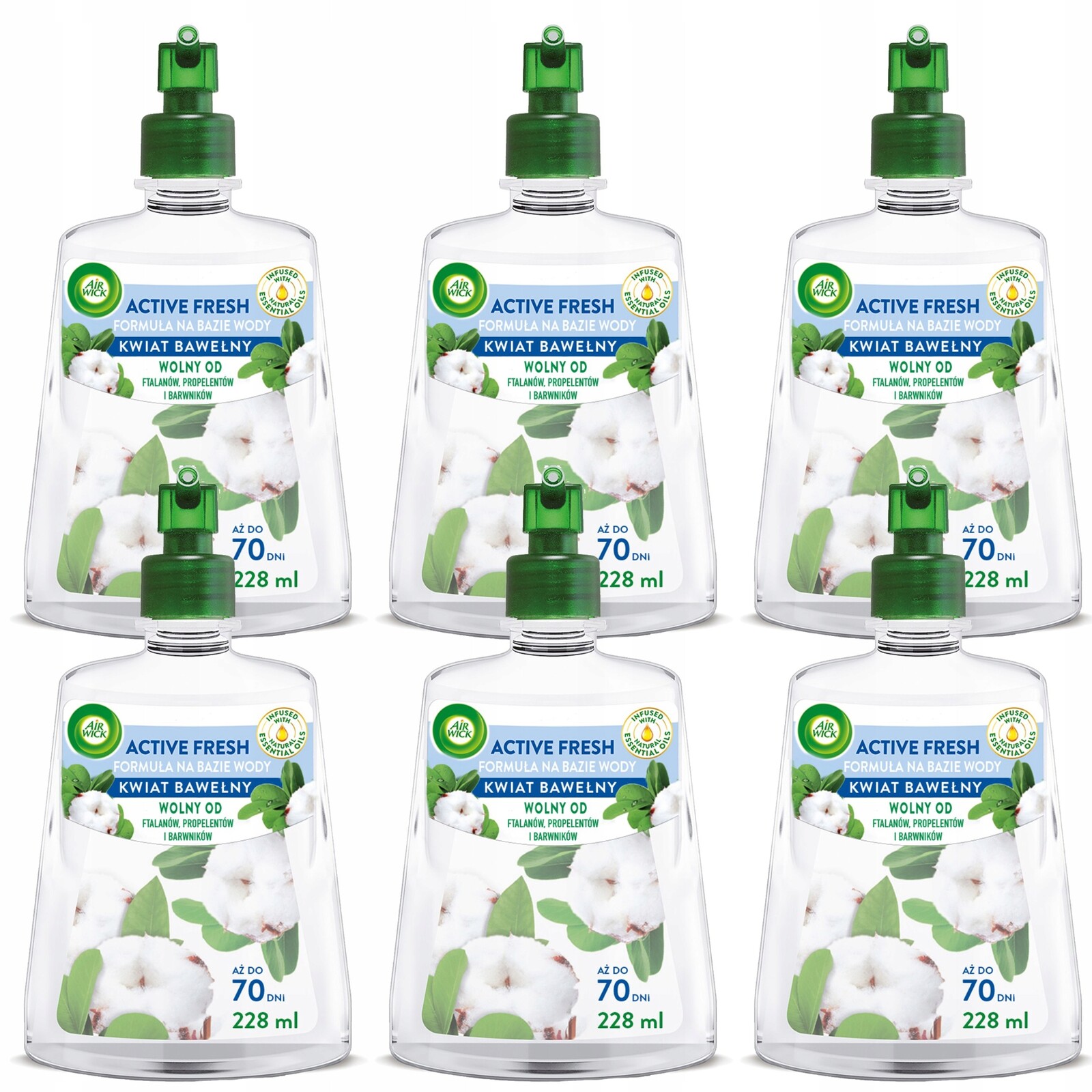 Air Wick Náplně Automatického Osvěžovače Vzduchu Květ Bavlny 6 X 228 ML