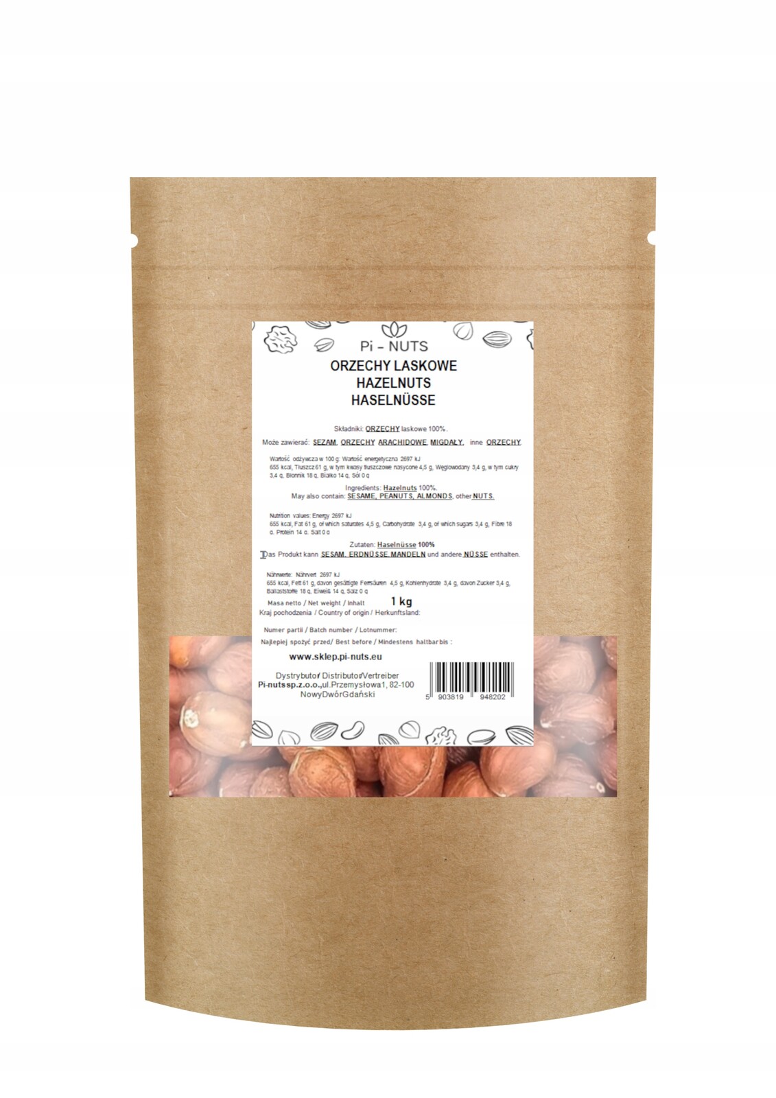 Prémiové Lískové ořechy 1kg