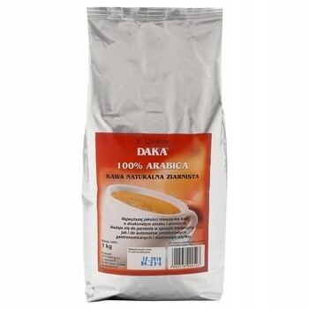 Daka Arabica Zrnková 1 kg – Káva s bohatou vůní a chutí