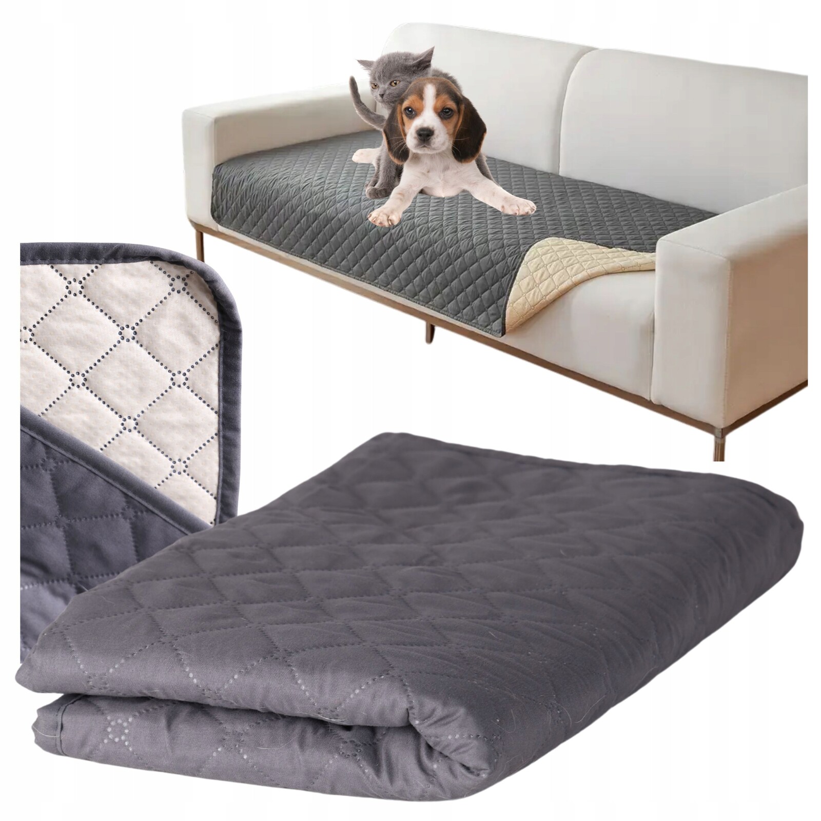 Ochranná podložka na postel pro zvířata, protiskluzová, voděodolná, 75 x 180 cm