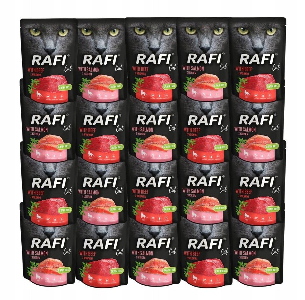 Rafi mokré krmivo pro kočky mix chutí 20x300g Bez Obilí Dolina Noteci