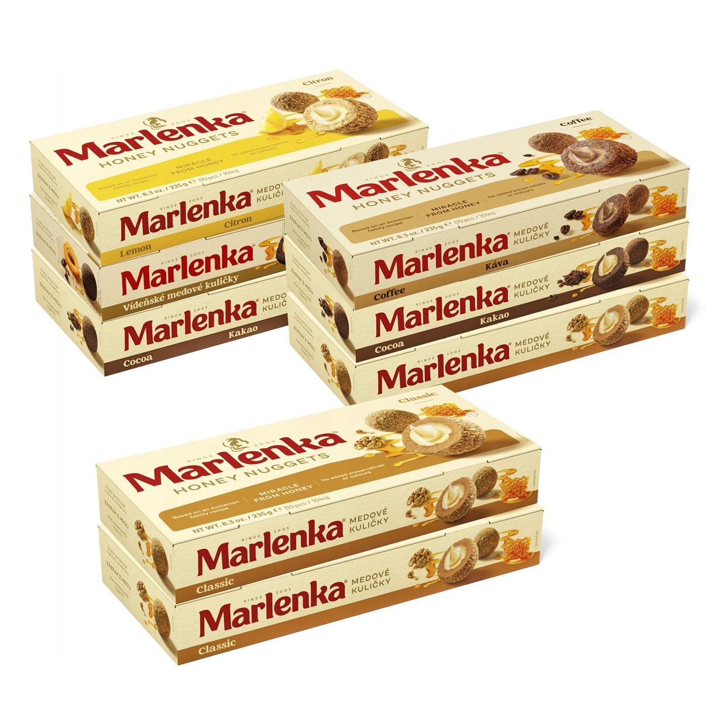 Marlenka Akce 6+2 Medové kuličky mix 8 x 235g